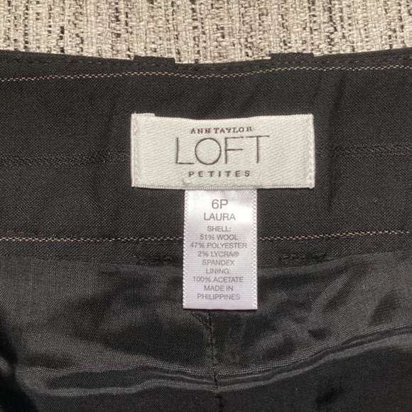 LOFT Pinstripe "Laura" Wide Leg Pants - 6P - Picture 4 of 6